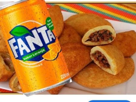 Risole de carne + Fanta laranja 220 ml