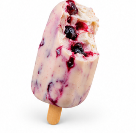 Picolé de frutas vermelhas