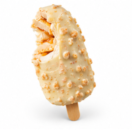 Picolé de pudim com caramelo crocante salgado