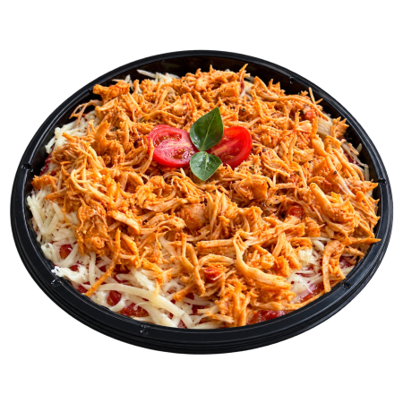 Mini pizza low carb de frango 