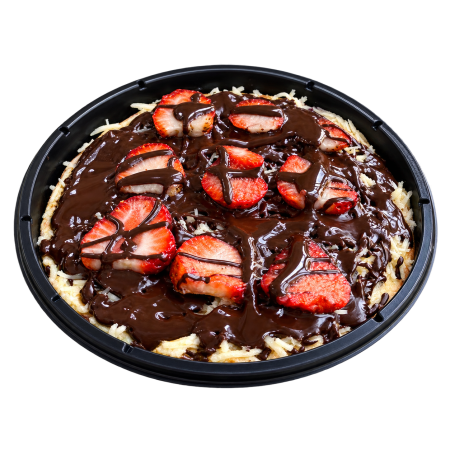 Mini pizza low carb doce morango/ chocolate 70%.