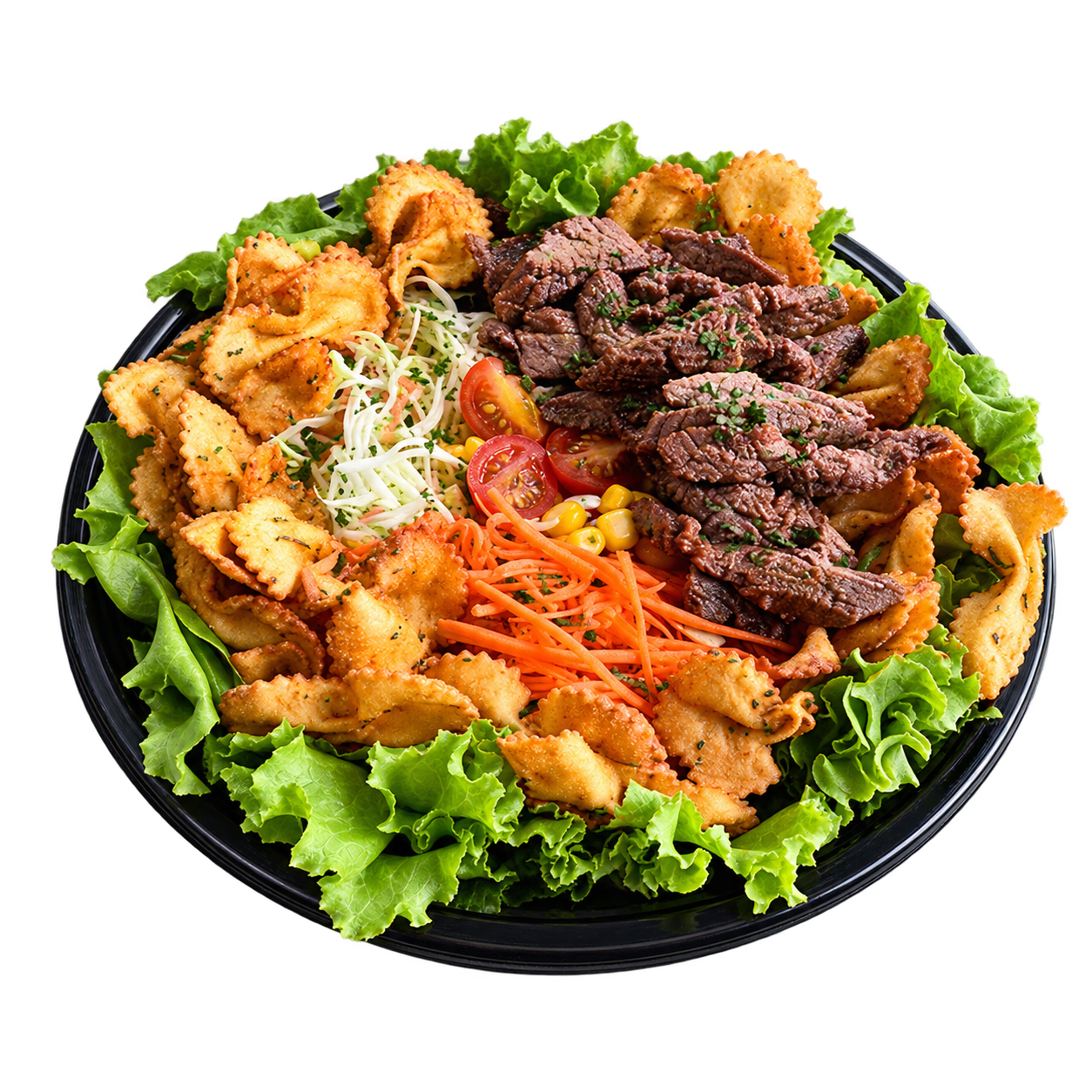 Salada Crocrante de carne. 